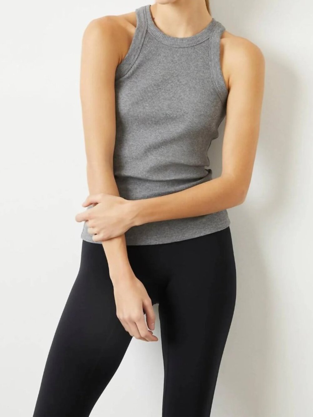 BANDIER / WSLY Rivington Ribbed Tank in Grey, SZ S